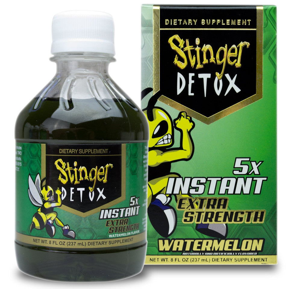 Stinger 5X Instant Detox 8oz bottle in watermelon flavor, extra strength formula for fast body cleanse Main image