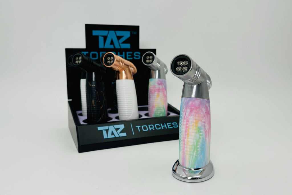 TAZ metal torch with four jet flames for smoking and dabbing