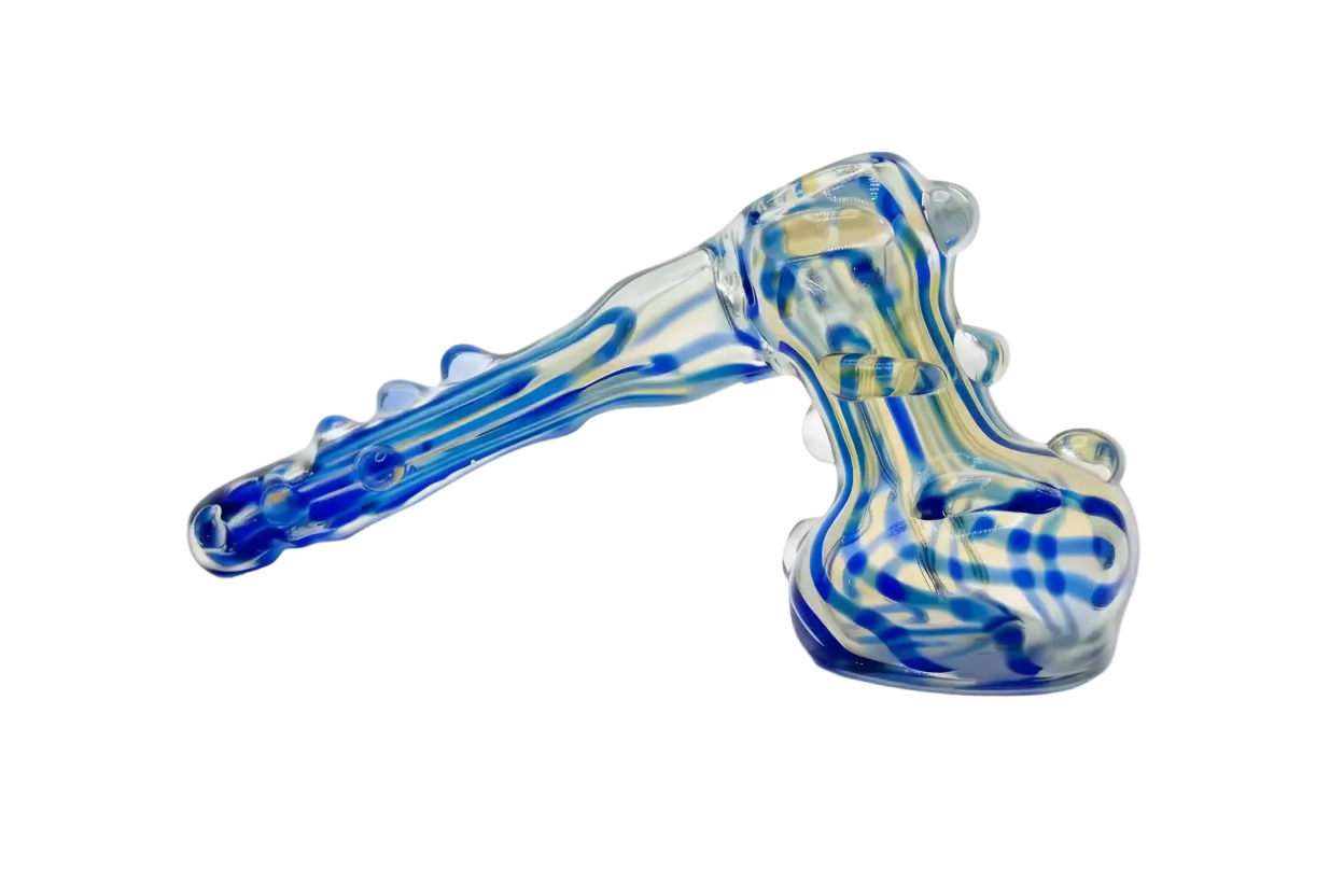 Thorn hammer shaped glass bubbler 5 inch