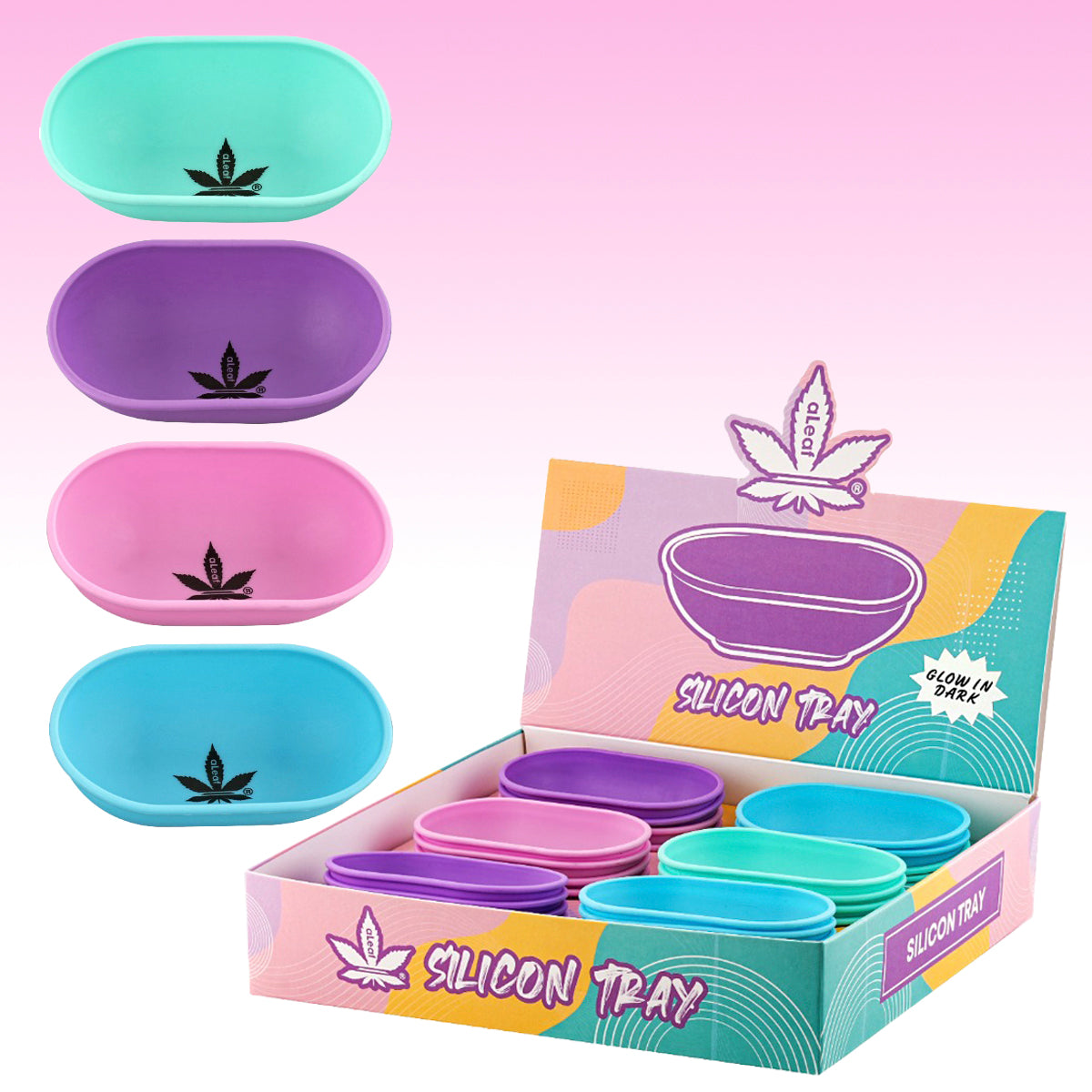 Aleaf - Silicon Tray | Glow in Dark | 24Pcs/Box | Box