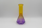 Tri-color frosted diamond cut beaker bong with downstem and bowl