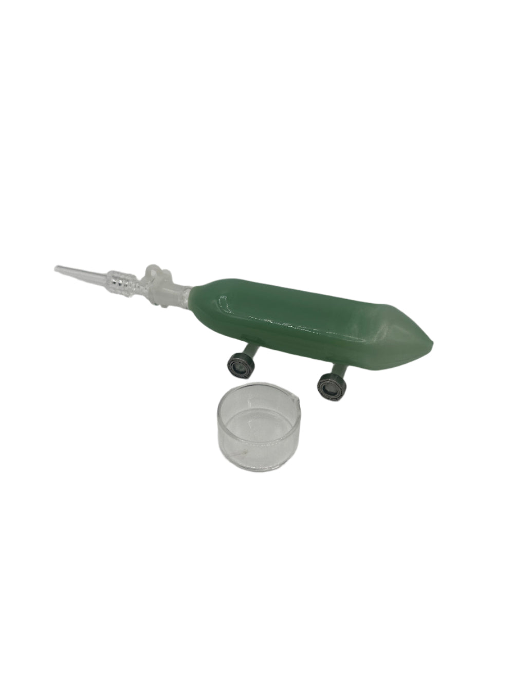 Unique dab straw with skateboard design and dish