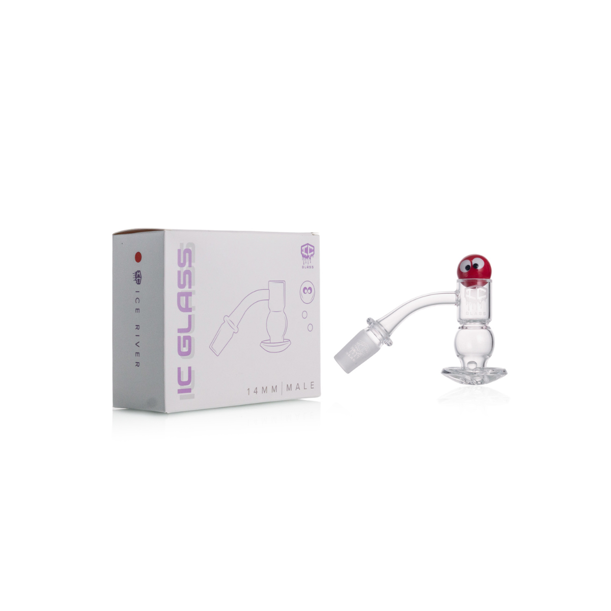 IC Glass - Ice River | 14mm 45D Quartz Banger | Includes Carb Cap, Terp Balls & Sticker | 5 colors