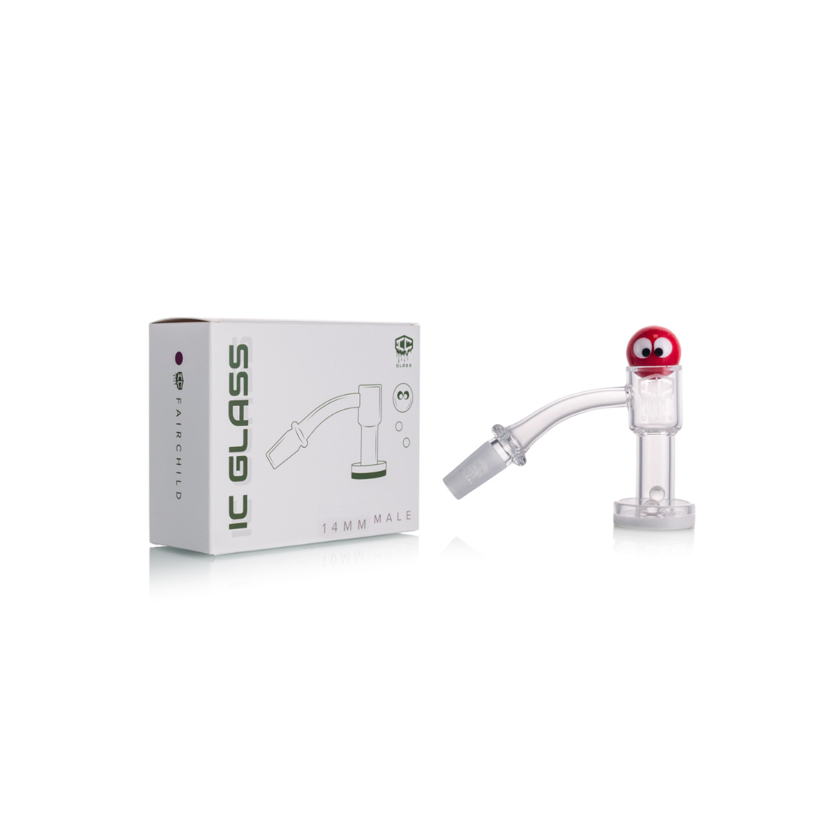 IC Glass - Fairchild | 10mm 45D Quartz Banger | Includes Carb Cap, Terp Balls & Sticker Main image
