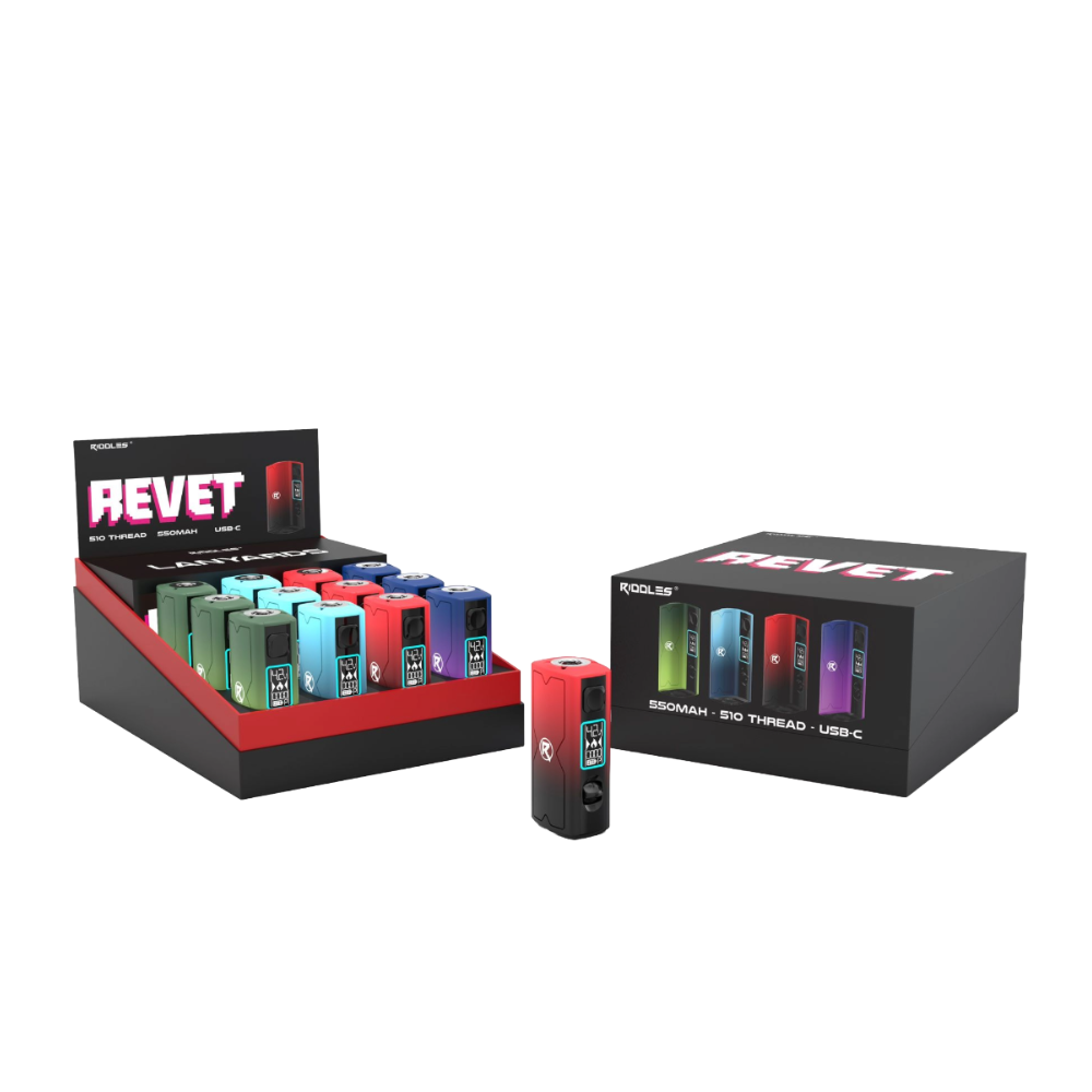 Riddles - REVET 550mAh 510 Thread Battery | 12 Units / Box | Box