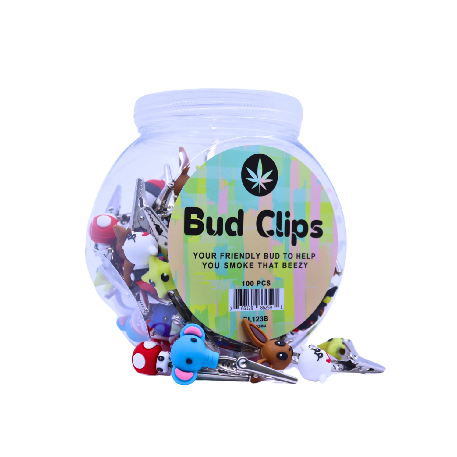 Silicone - Bud Clips Jar | 100 Units / Jar | Jar Main image