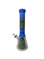 Thick Glass Beaker with Pyramid Perc | Frosted & Engraved | Wholesale Distributor| WP4098