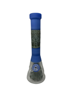 Thick Glass Beaker with Pyramid Perc | Frosted & Engraved | Wholesale Distributor| WP4098