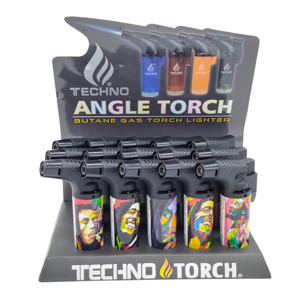 TECHNO - Techno Angle Torch | Butane Gas Torch Lighter | 15 Units / Display | Display