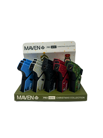 MAVEN PRO MINI | CHRISTMAS COLLECTION- Mini Torch Lighters | 15 Ct/Display | BOX
