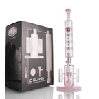 User holding IC Glass dual-purpose dab rig and nectar collector 