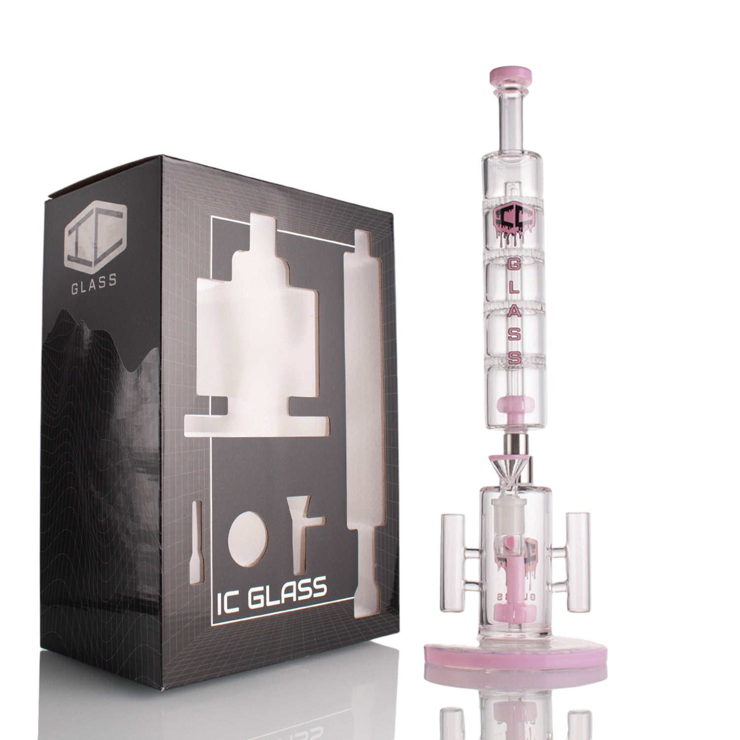 User holding IC Glass dual-purpose dab rig and nectar collector 