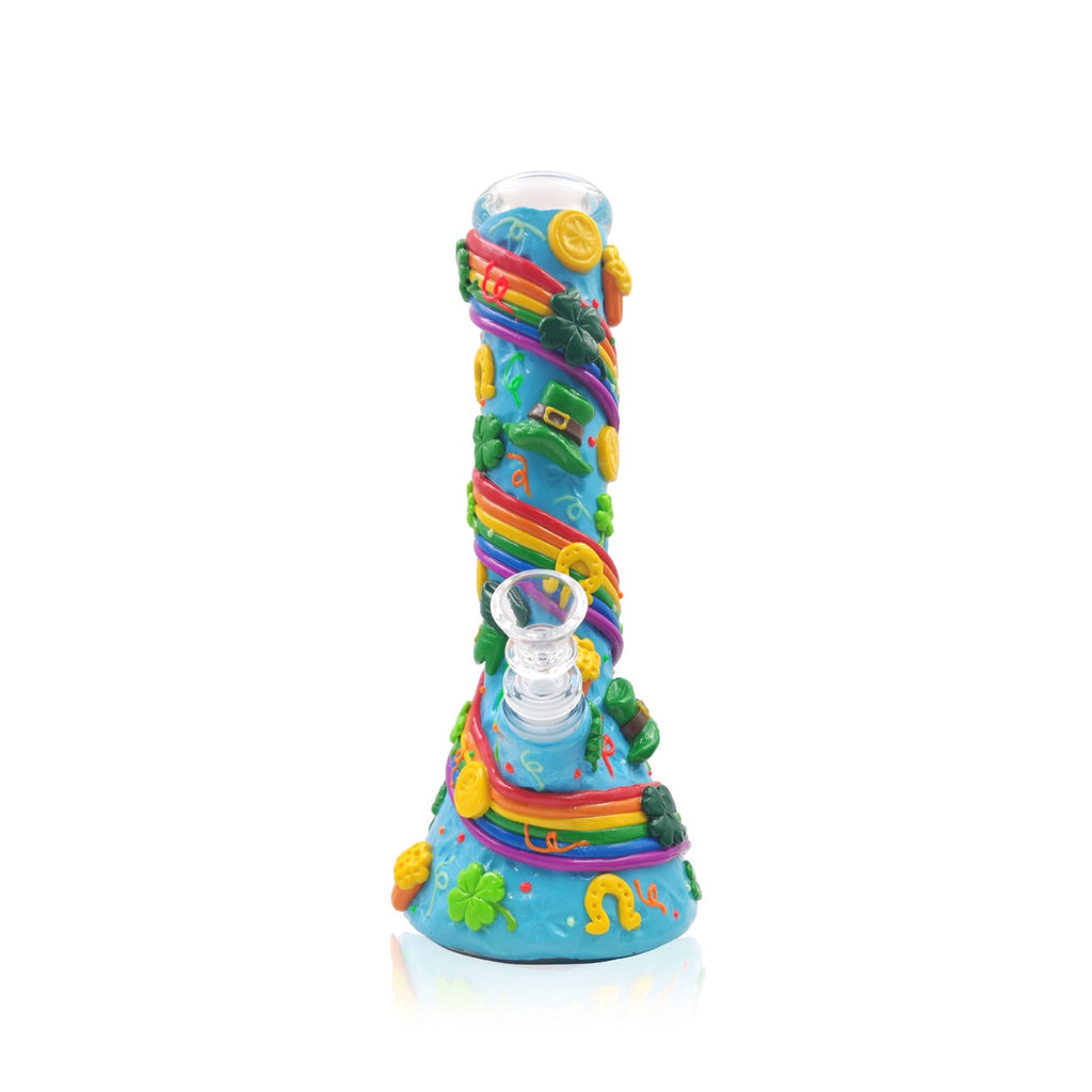 Beaker with 3D Crafted Lucky Charm and the Rainbow | With Downstream & Bowl piece | 10"