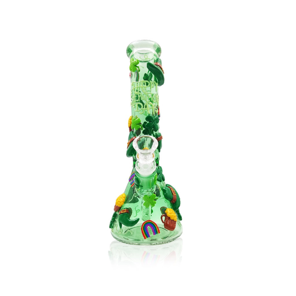 Beaker with 3D Crafted Happy St. Patricks Day | With Downstream & Bowl piece | 10"