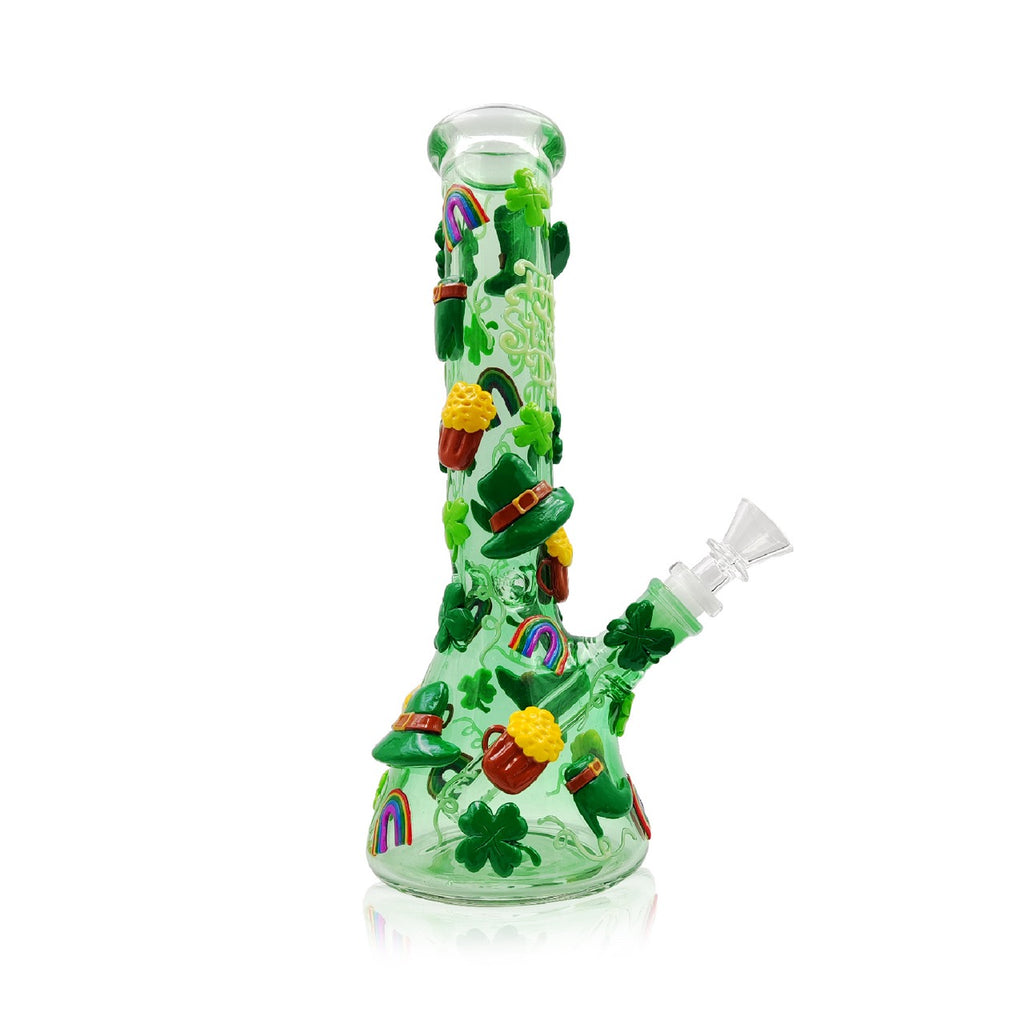 Beaker with 3D Crafted Happy St. Patricks Day | With Downstream & Bowl piece | 10"