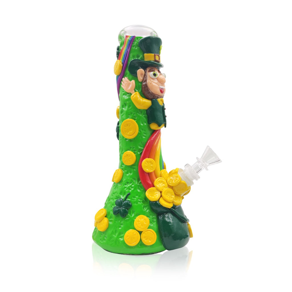 Beaker with 3D Crafted St. Patricks and the Rainbow | With Downstream & Bowl piece | 10"
