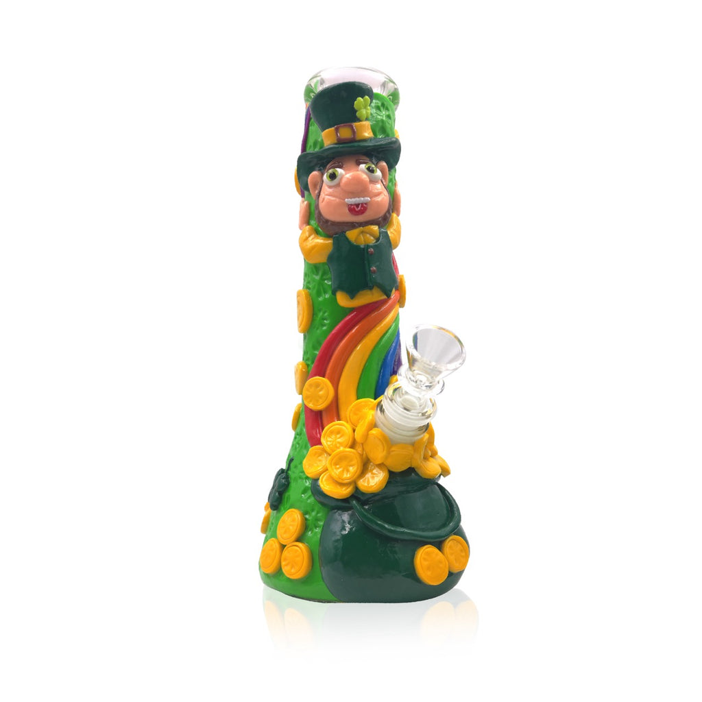 Beaker with 3D Crafted St. Patricks and the Rainbow | With Downstream & Bowl piece | 10"