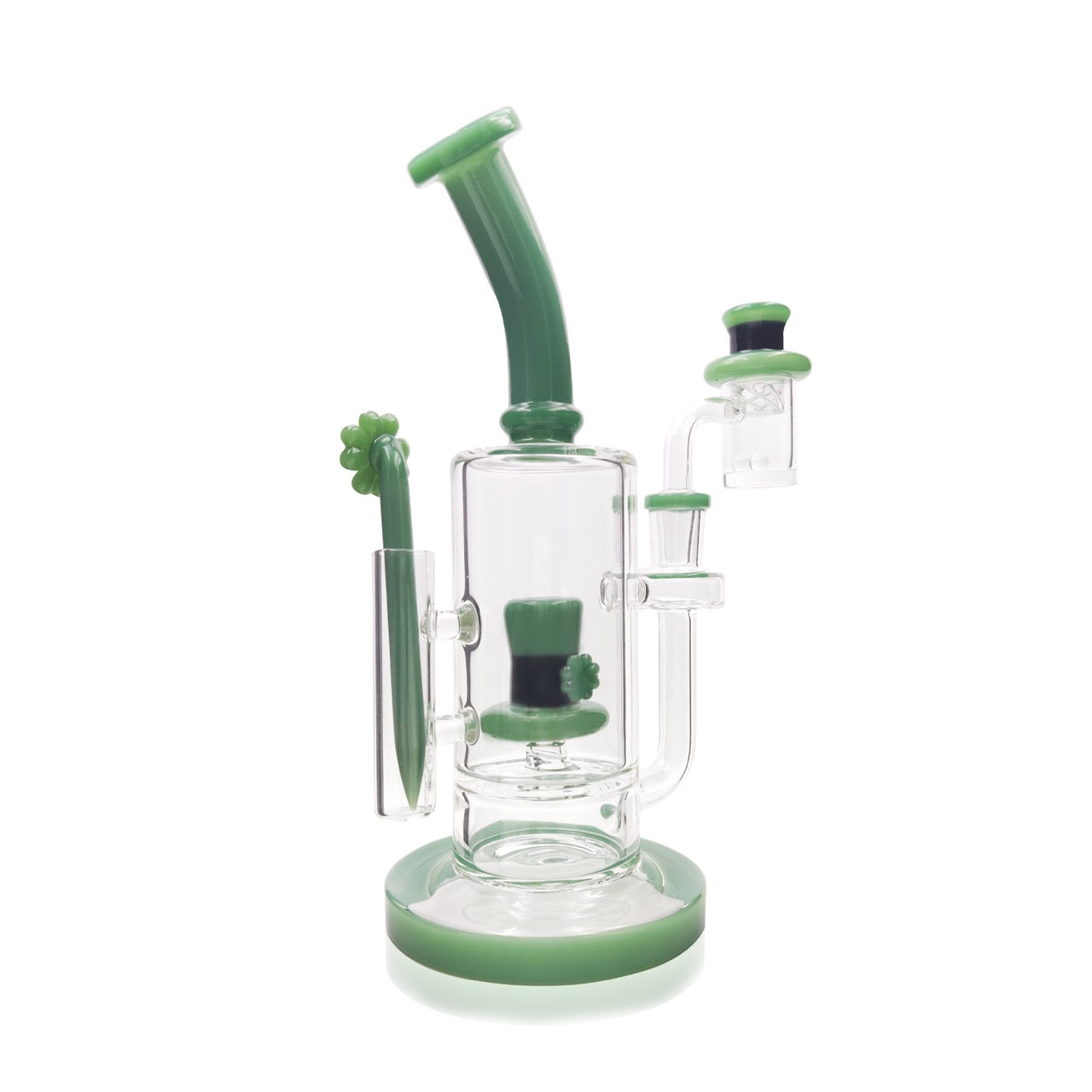 Water pipe with Lucky charm hat perk | Includes Banger, carp cap, Terp balls, Dab tool| 9" Main image