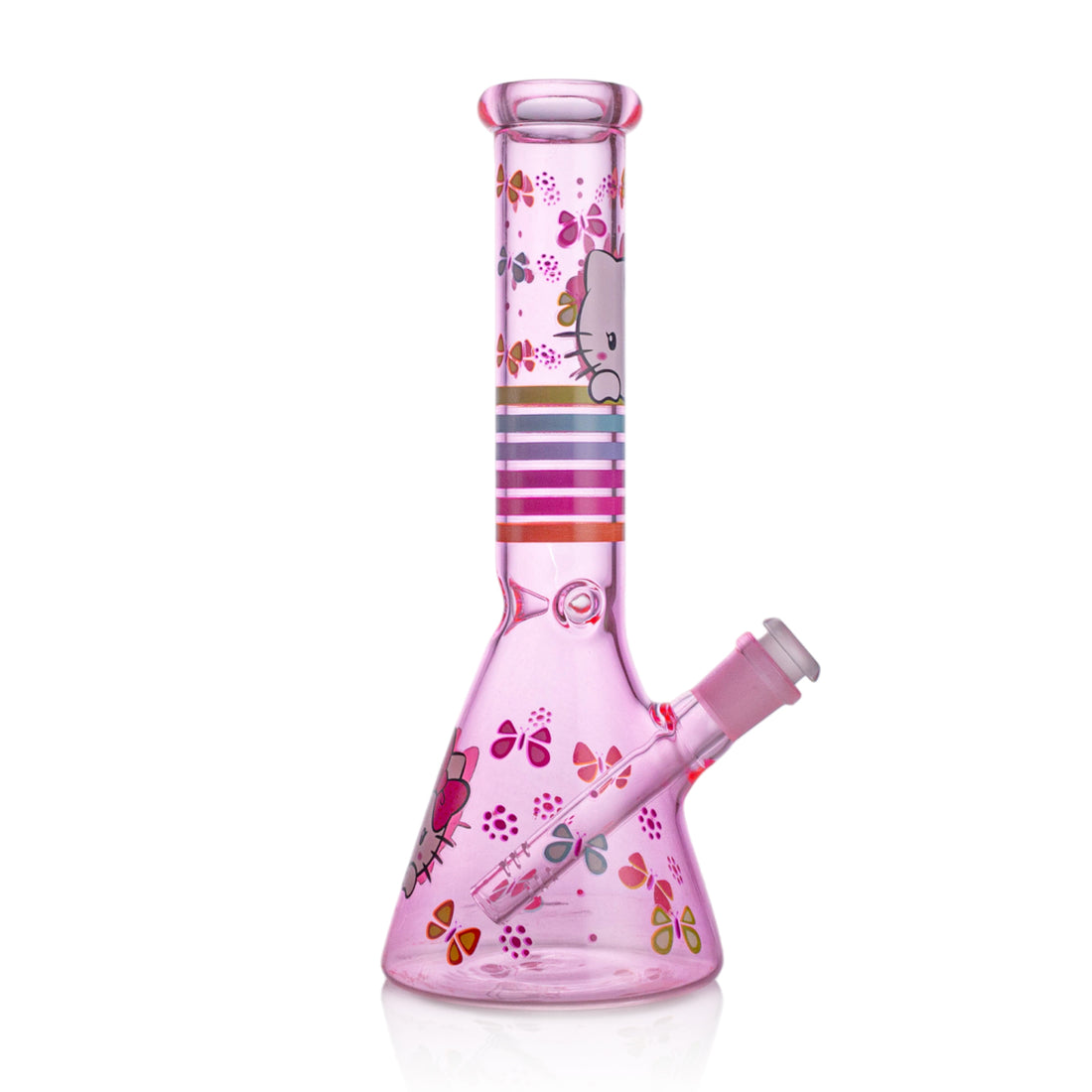 Girly Pink Cute Kitty Beaker Bong – Glass Bong for Smooth Hits