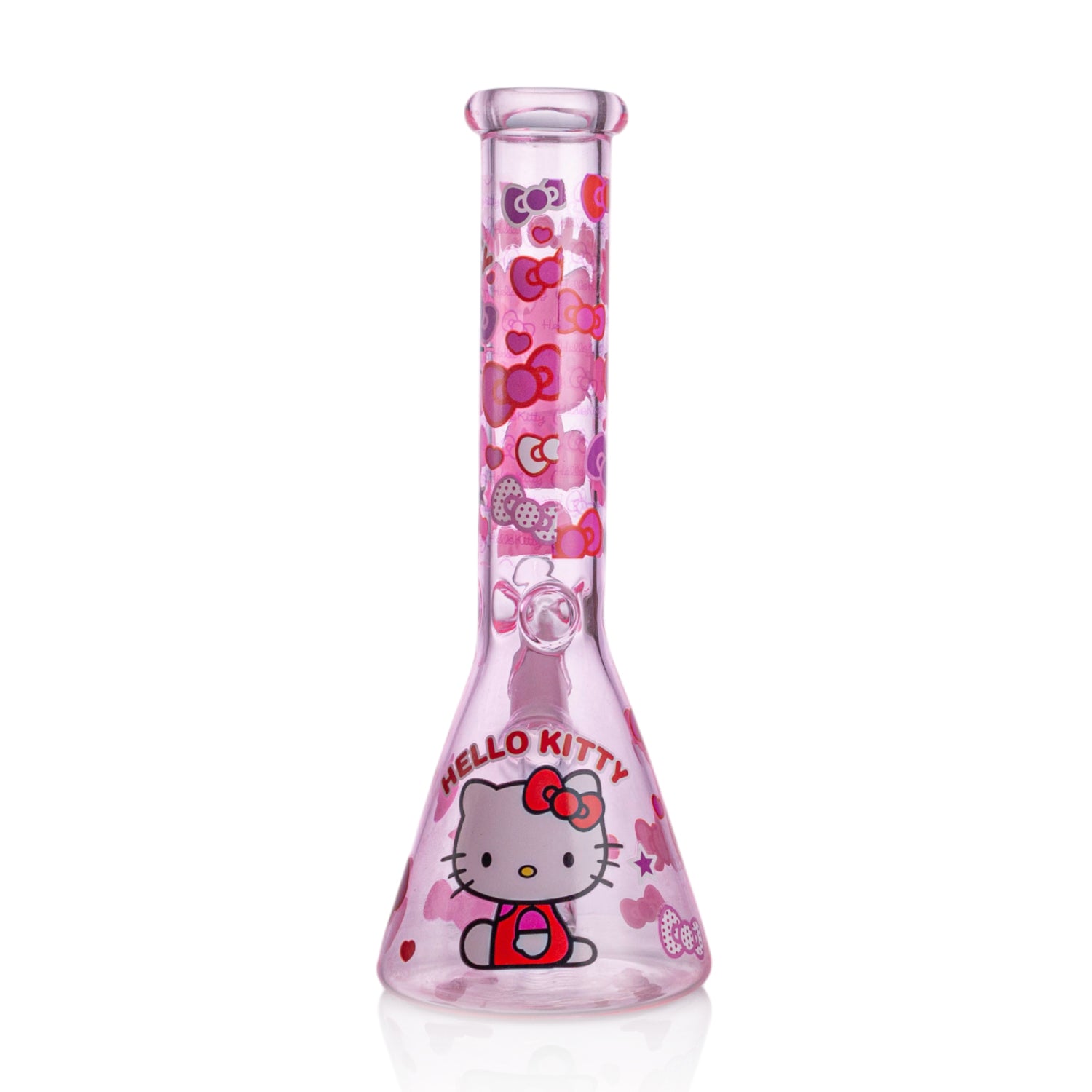 Girly Pink Cute Kitty Beaker Bong – Glass Bong for Smooth Hits