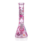 Girly Pink Cute Kitty Beaker Bong – Glass Bong for Smooth Hits