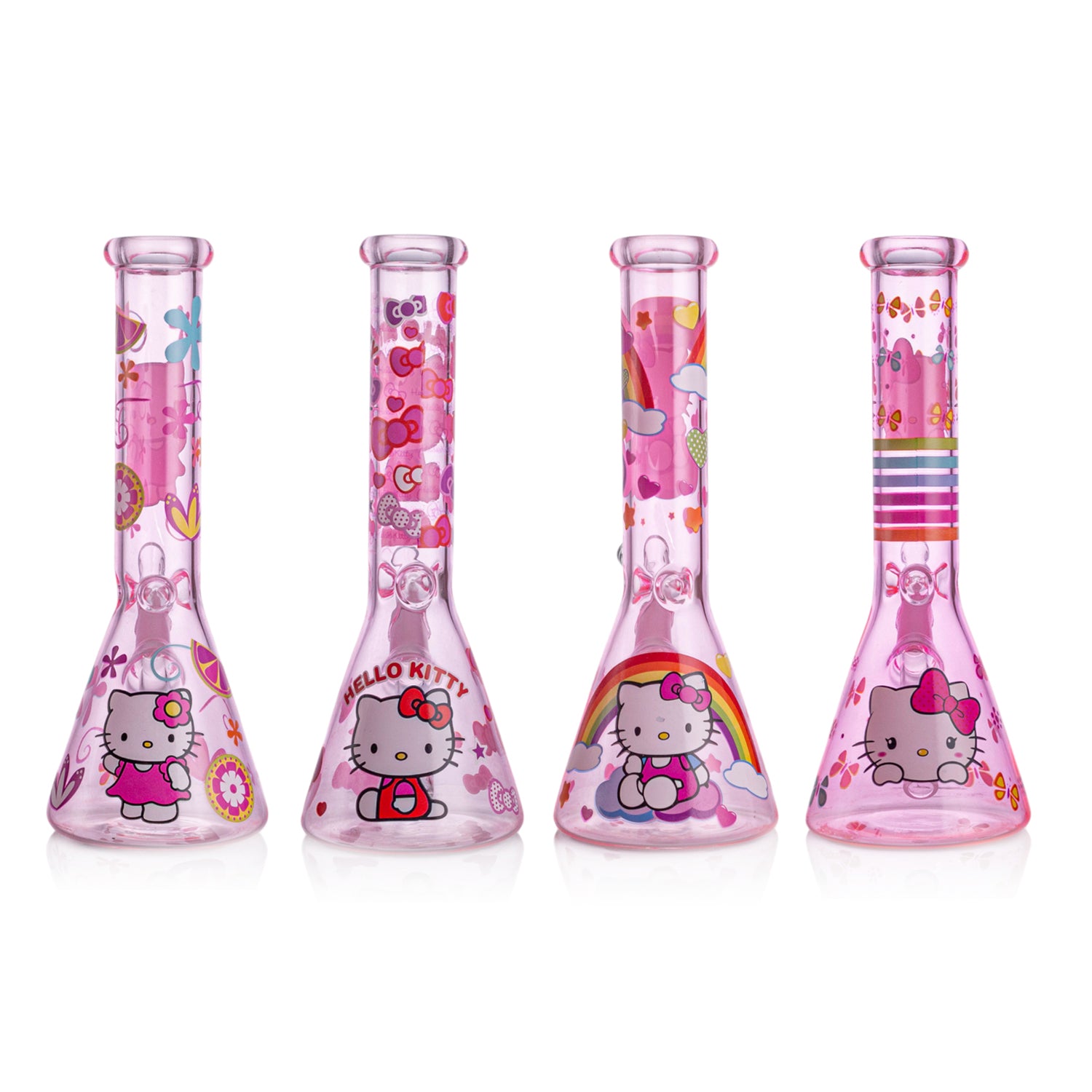Girly Pink Cute Kitty Beaker Bong – Glass Bong for Smooth Hits Main image