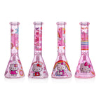 Girly Pink Cute Kitty Beaker Bong – Glass Bong for Smooth Hits