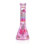 Girly Pink Cute Kitty Beaker Bong – Glass Bong for Smooth Hits