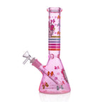Girly Pink Cute Kitty Beaker Bong – Glass Bong for Smooth Hits