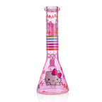 Girly Pink Cute Kitty Beaker Bong – Glass Bong for Smooth Hits