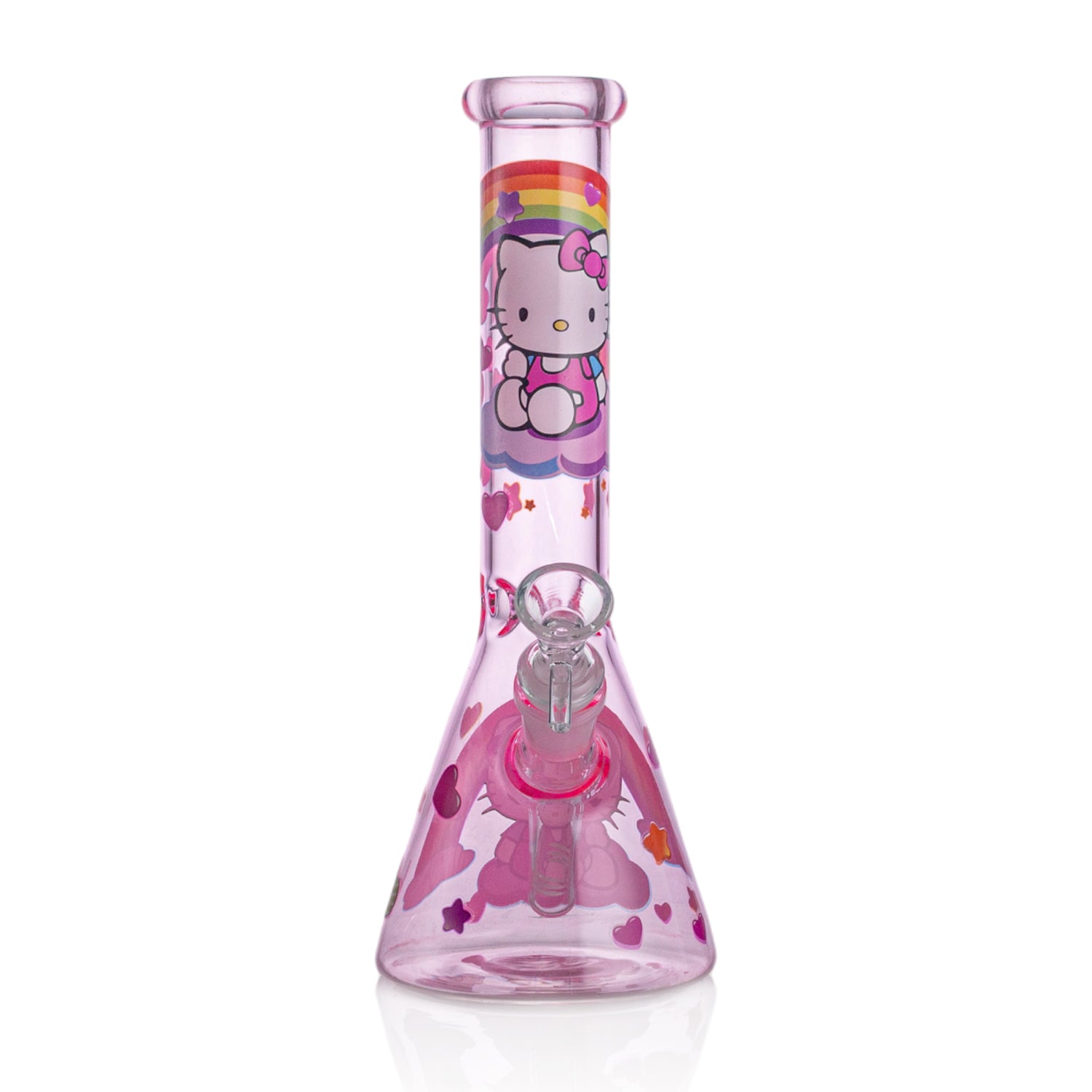 Girly Pink Cute Kitty Beaker Bong – Glass Bong for Smooth Hits