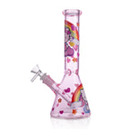 Girly Pink Cute Kitty Beaker Bong – Glass Bong for Smooth Hits