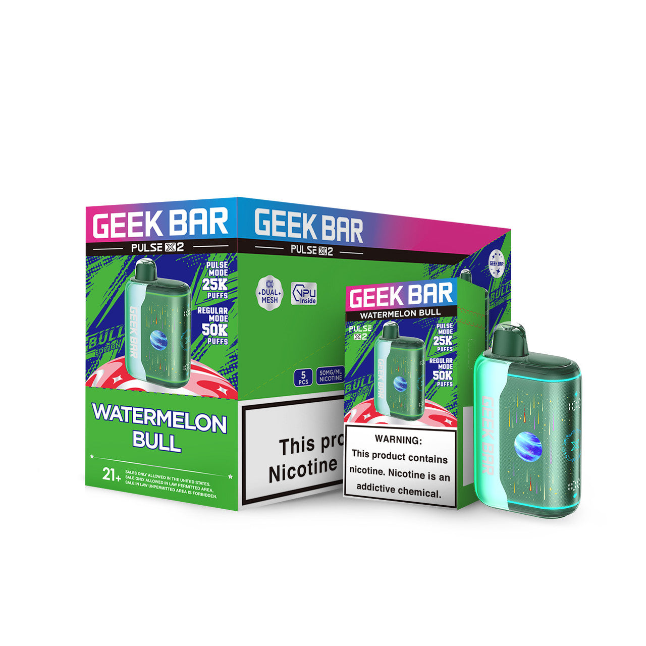 Geek Bar Pulse X 2 Disposable Vape | 50,000 Puffs | 5 Units/Box | Wholesale Secondary image