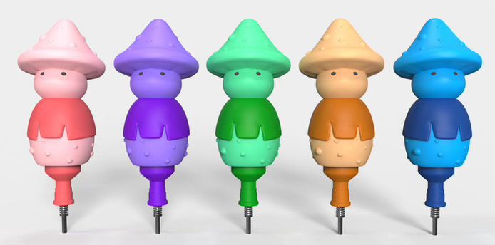 Silicone Mushroom with Baby - Nectar Collector | Assorted 5 Colors