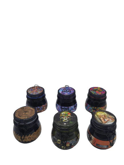 Wholesale Cannabis Storage Jars – Airtight Glass with Fun Prints Main image