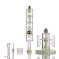 Wholesale display of IC Glass dual-purpose dab rigs and nectar collectors in green for smokeshop