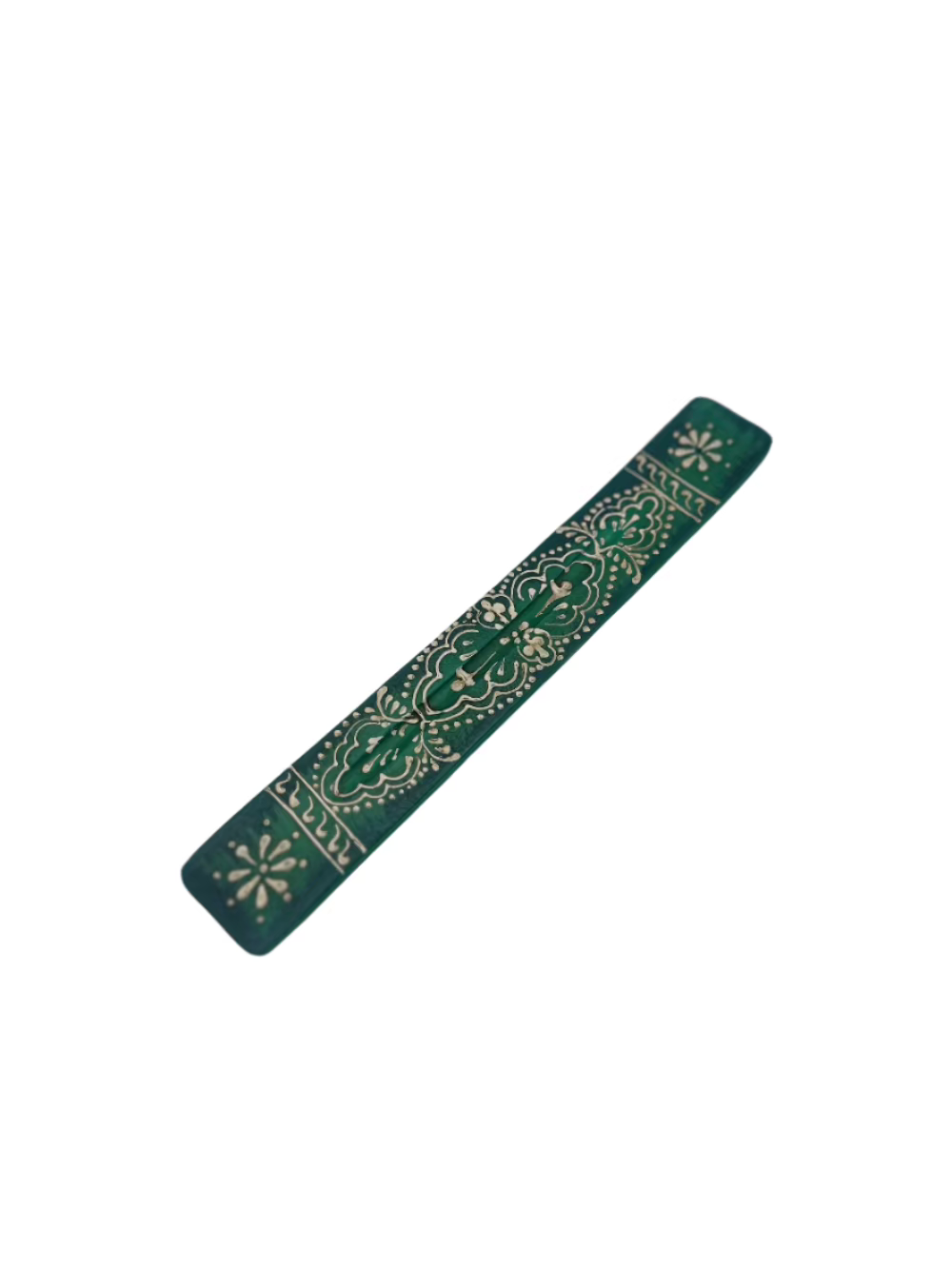 Blue Floral incense ashcatcher – 11-inch wooden holder