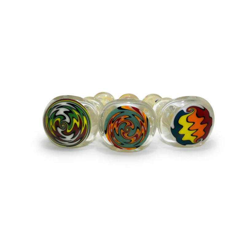 IC Glass - Hand Pipe with Wig Wag design on head and Spiral neck | ICHP158