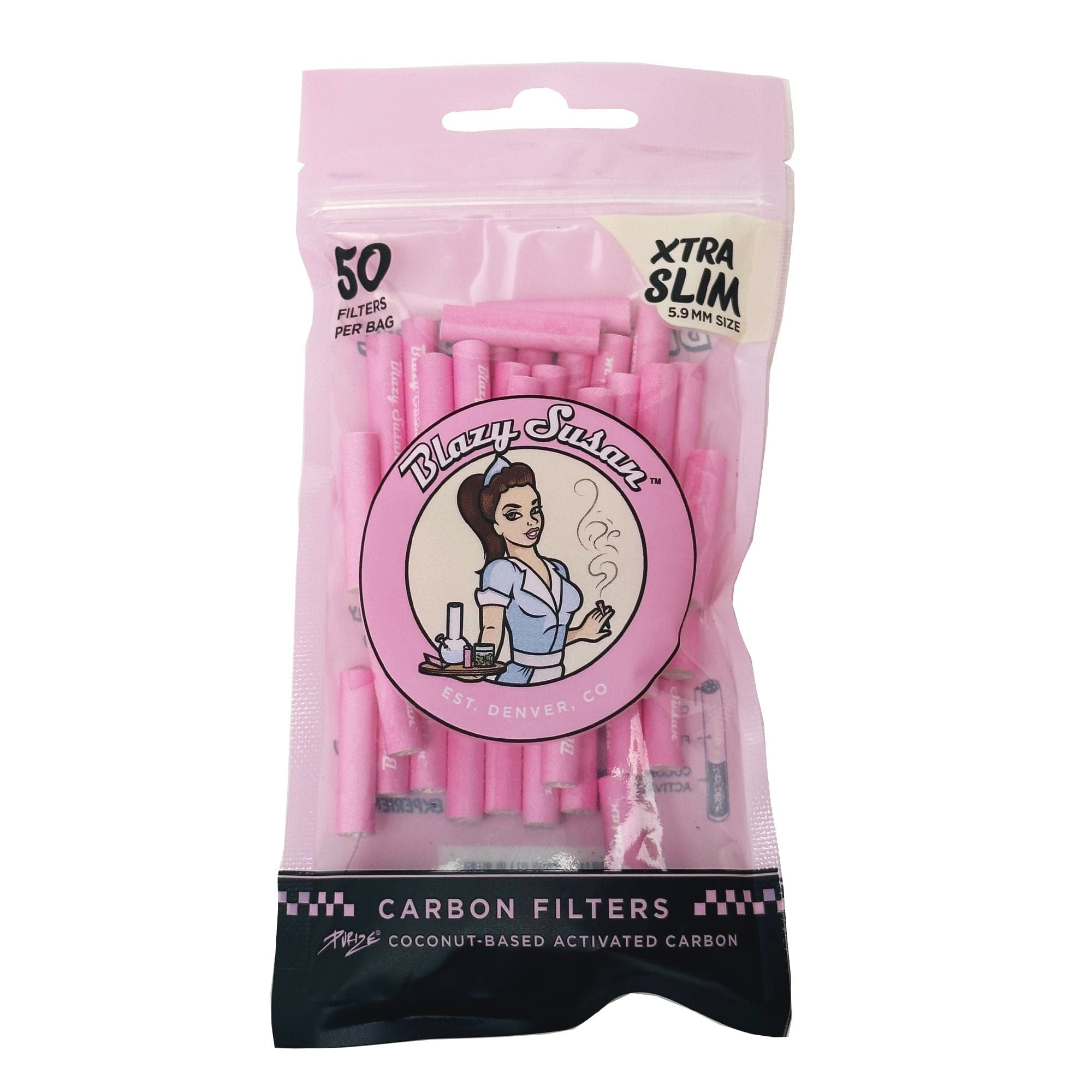 BLAZY SUSAN - Xtra Slim Carbon Filters | 5.9mm size | Ceramic Cap & Coconut-Based Activated Carbons Main image