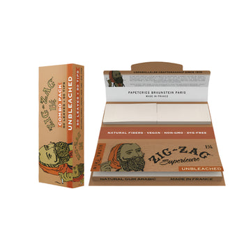 Zig Zag Combo Pack | 1 1/4 Unbleached  | 50 Leaves + 50 Tips - Wholesale