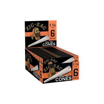 Zig Zag Ultra Thin 1 1/4 Cones 6 Pack