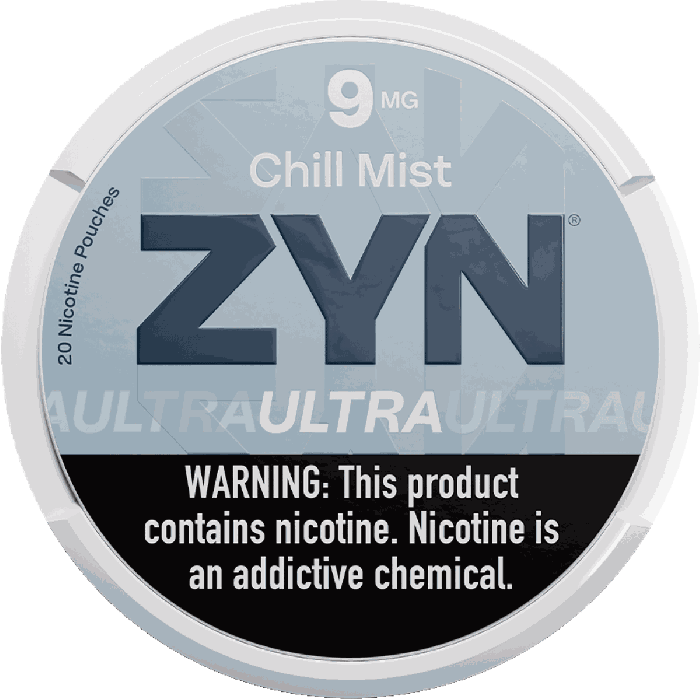ZYN Ultra 9mg Chill Mist nicotine pouch tin