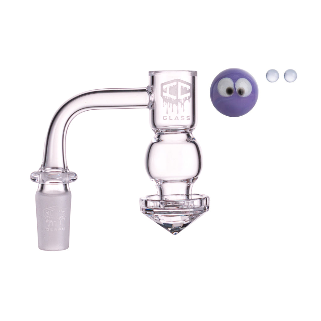 IC Glass - Agassiz | 14mm 90D Quartz Banger | Includes Carb Cap, Terp Balls & Sticker | 5 Colors