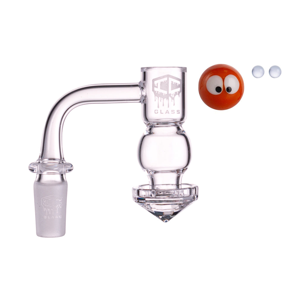 IC Glass - Agassiz | 14mm 90D Quartz Banger | Includes Carb Cap, Terp Balls & Sticker | 5 Colors