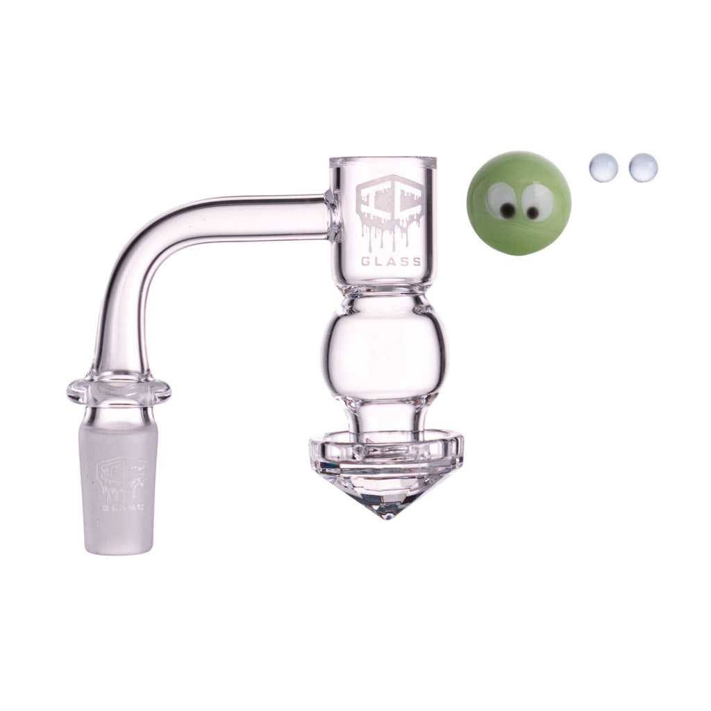 IC Glass - Agassiz | 14mm 90D Quartz Banger | Includes Carb Cap, Terp Balls & Sticker | 5 Colors