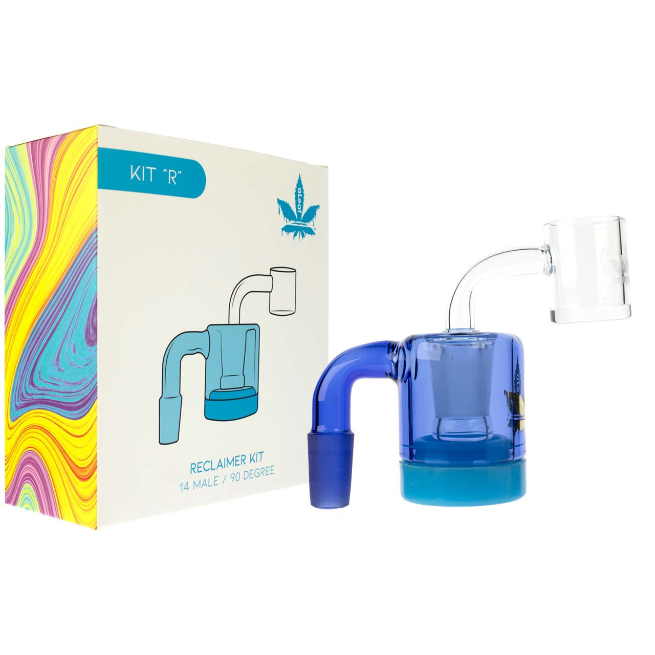 Aleaf R Wholesale Reclaimer Kit - 14MM 90° Silicone Catcher & 24MM Quartz Flat Top Banger Main image