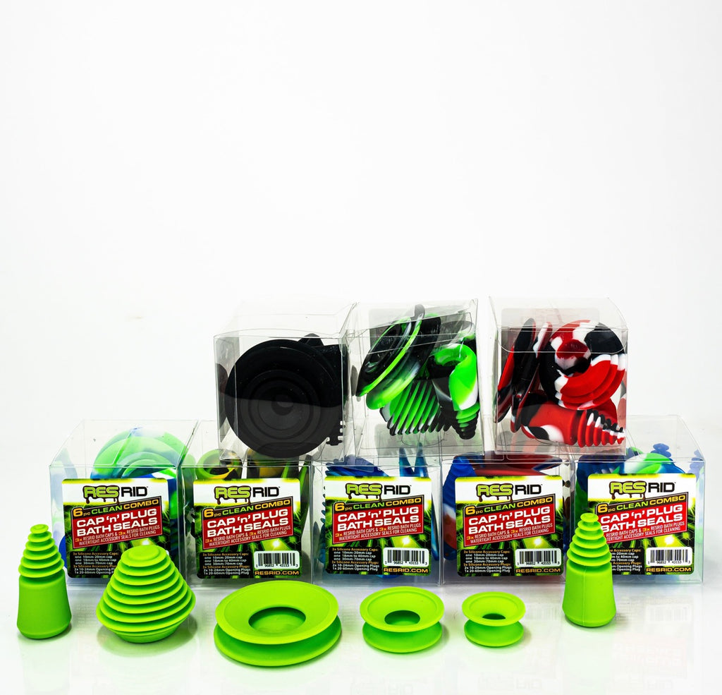RESRID - RESRID Cleaner | Bath Cap & Plug COMBO |  3 Caps & 3 Plugs / Unit | Single Unit