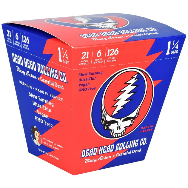 Blazy Susan X Greatful Dead 1¼  size Cones 6/pk 21pks/bx 126Cones/Box |