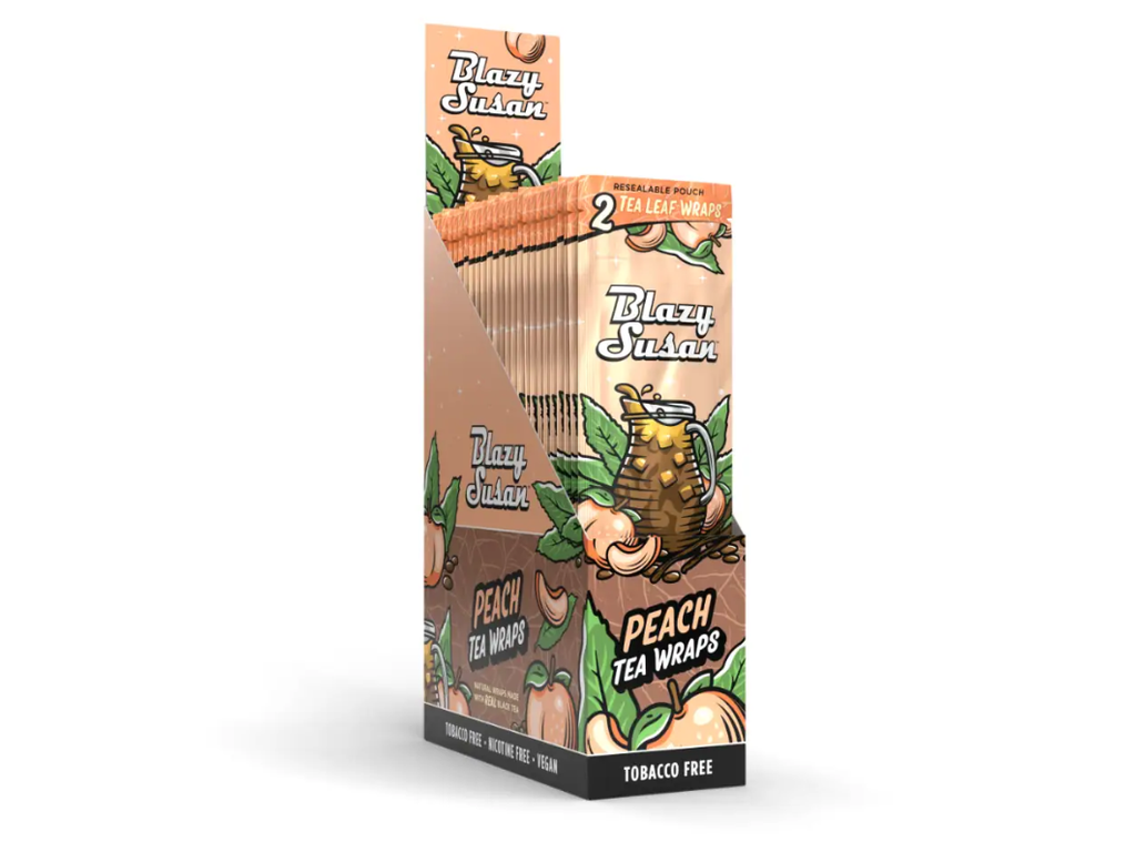 Blazy Susan Peach Tea Wraps – 25 Pouches/Box, 2 Wraps/Pouch Secondary image