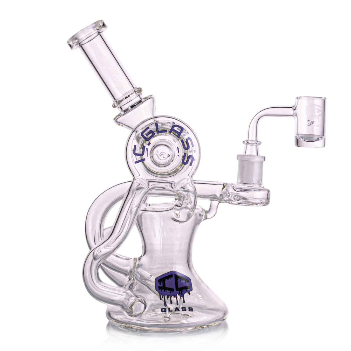  IC Glass Multi-Tube Functional Recycler Dab Rig in blue